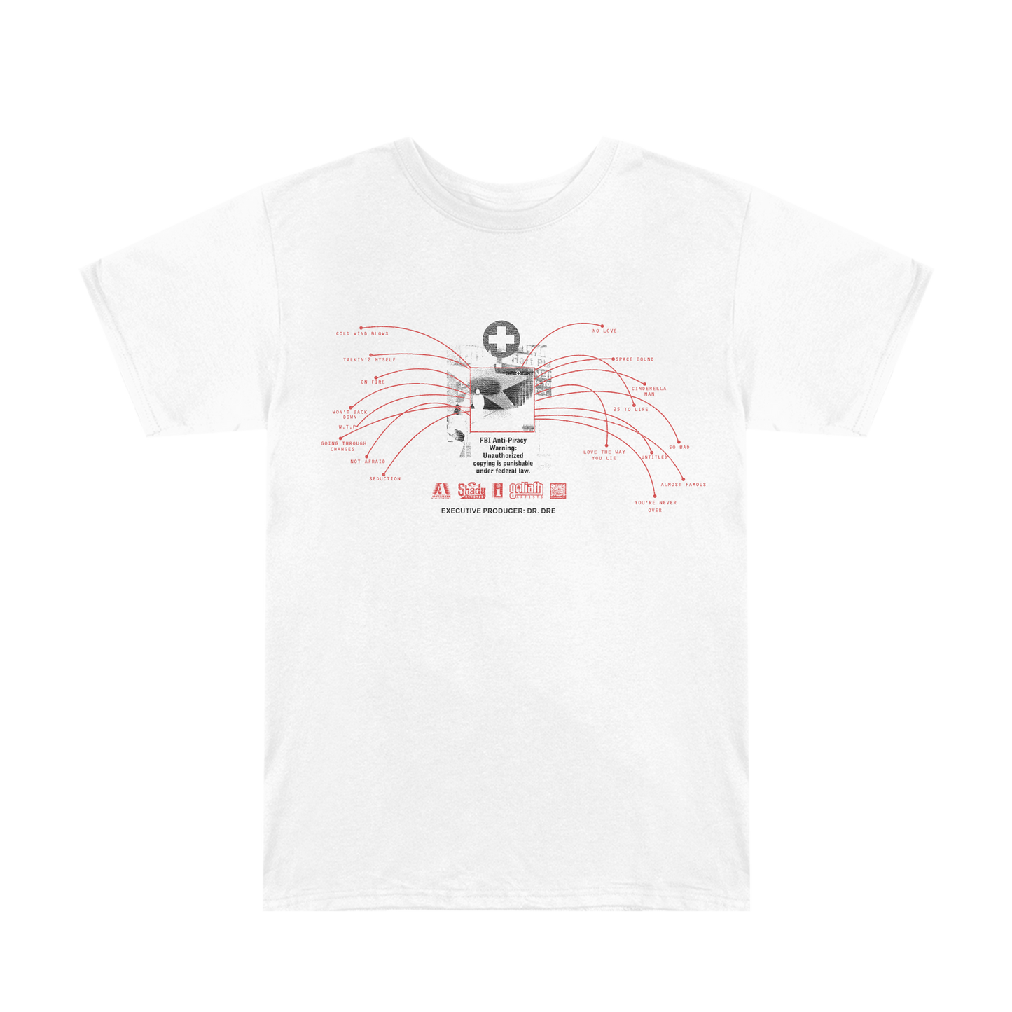 Recovery 15th Anniversary Tracklist T-Shirt Eminem Official Limited Merch
