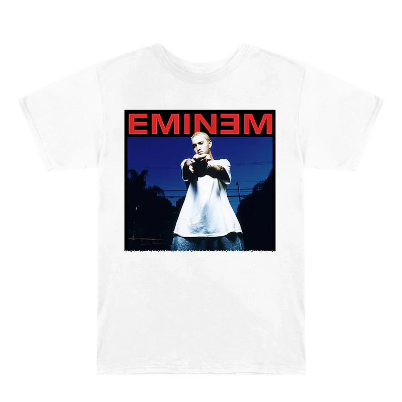 Eminem Powerline Photo White T-Shirt Eminem Official Limited Merch