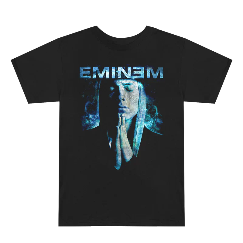 Eminem Praying Graphic Black T-Shirt Eminem Official Limited Merch