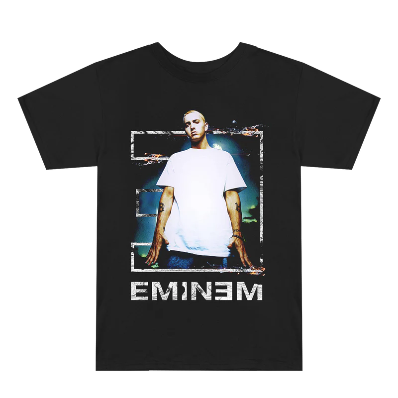 Eminem Tower Iconic 'E' White Design Black T-Shirt - Official Merchandise