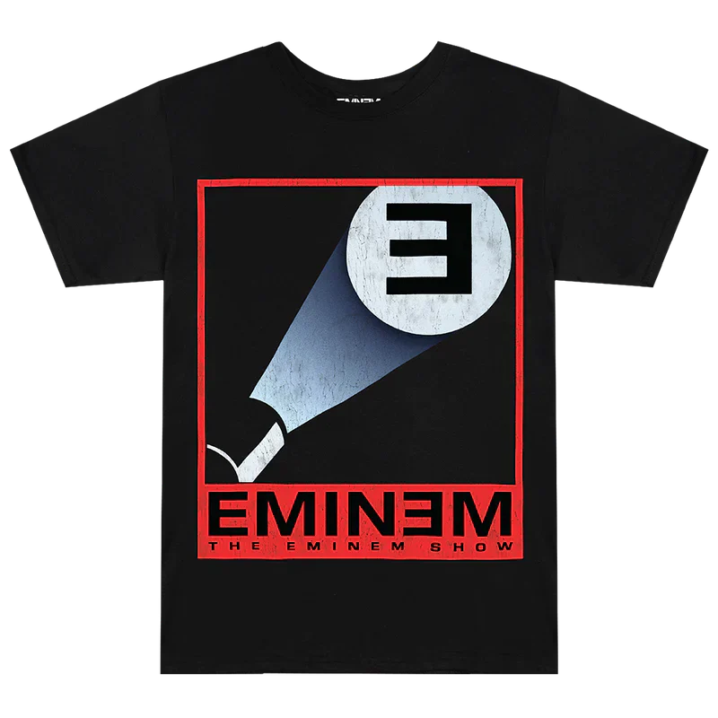 Eminem E Spotlight Distressed Logo T-Shirt Eminem Official Limited Merch