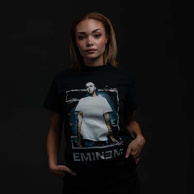 Eminem Tower Iconic 'E' White Design Black T-Shirt - Official Merchandise