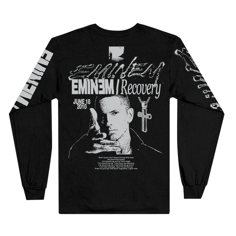 Recovery Longsleeve (Black) Eminem Official Limited Merch