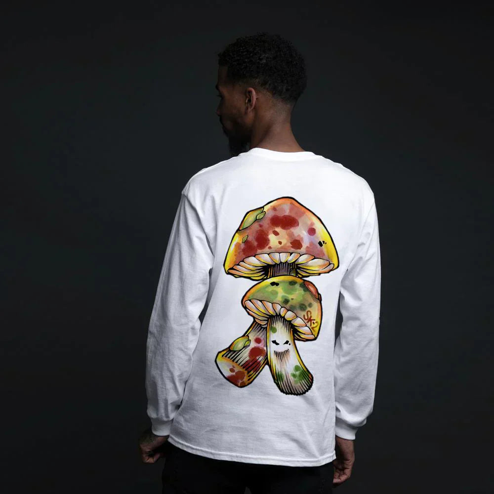 BRAIN DAMAGE White Long Sleeve Shirt