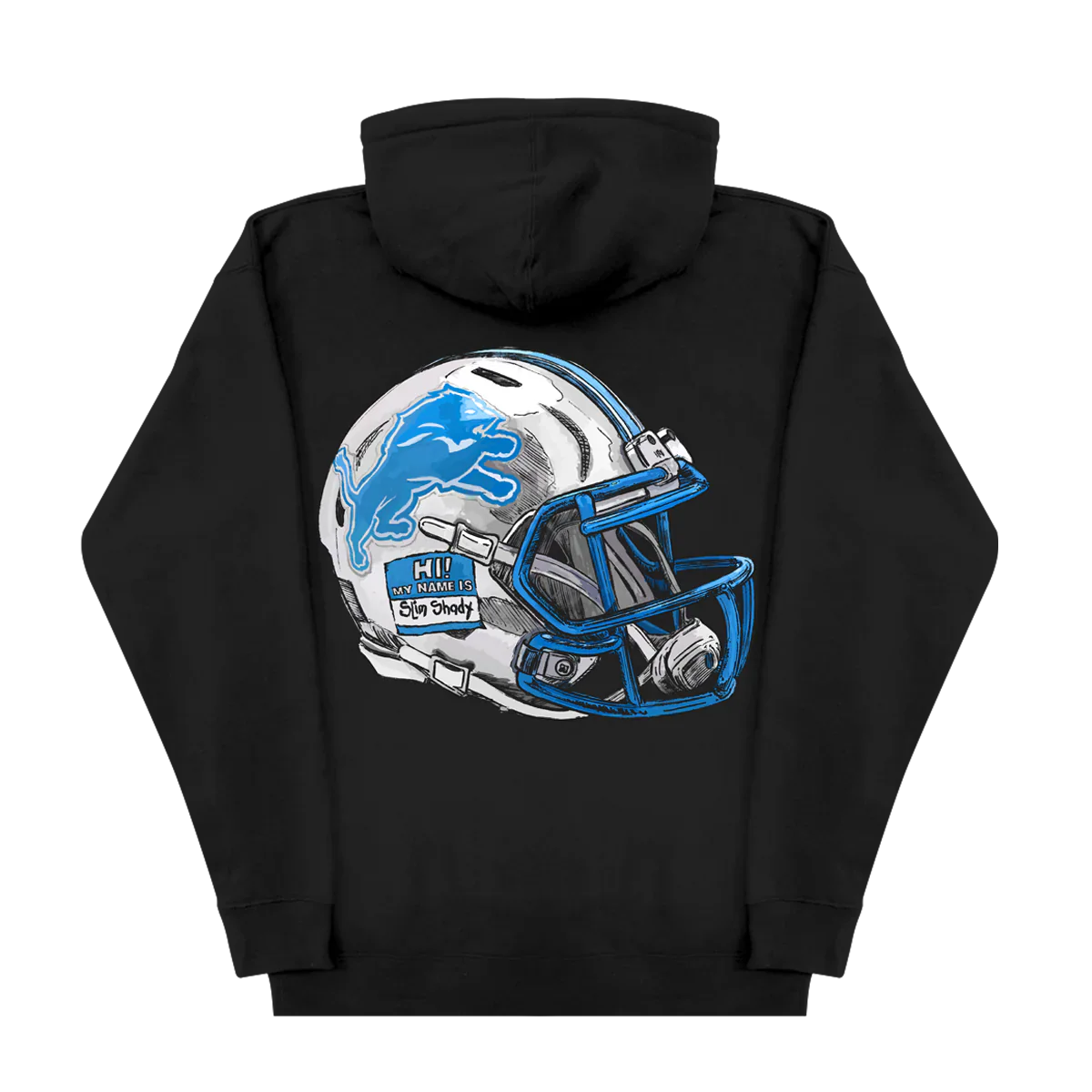 Eminem x Detroit Lions Helmet Hoodie Eminem Official Limited Merch