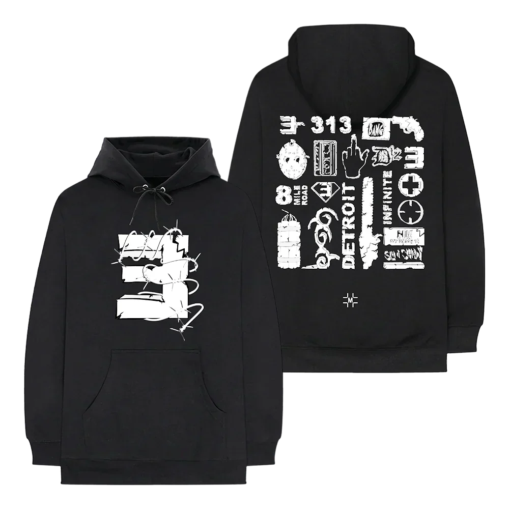 MILLINSKY X EMINEM CONCRETE COMPOSITION HOODIE (BLACK) Eminem Official Limited Merch