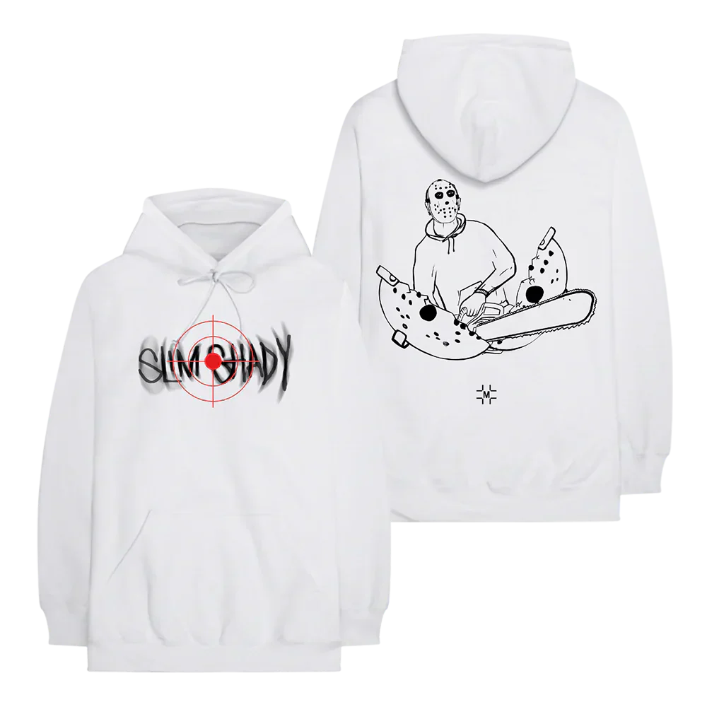 MILLINSKY X EMINEM MASK + SAW HOODIE (WHITE) Eminem Official Limited Merch