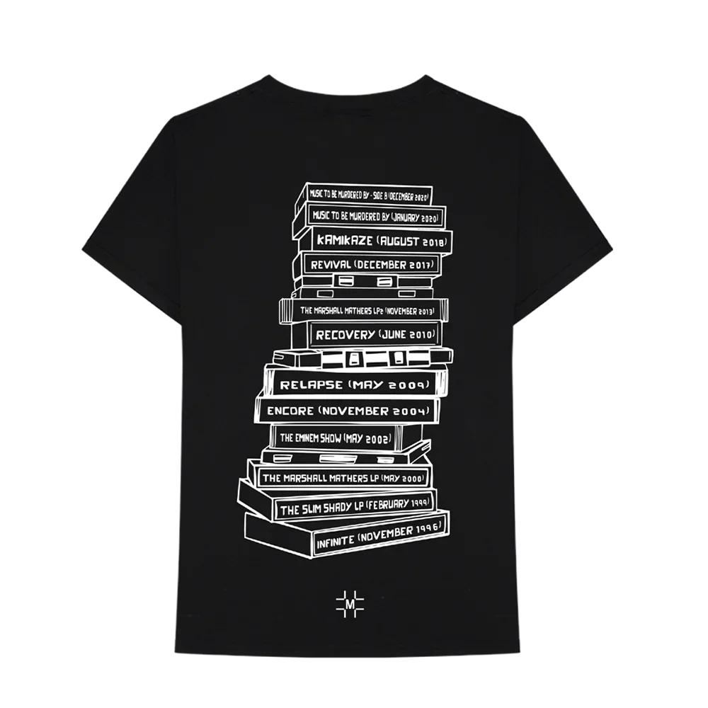 MILLINSKY X EMINEM TAPE STACK T-SHIRT (BLACK) Eminem Official Limited Merch