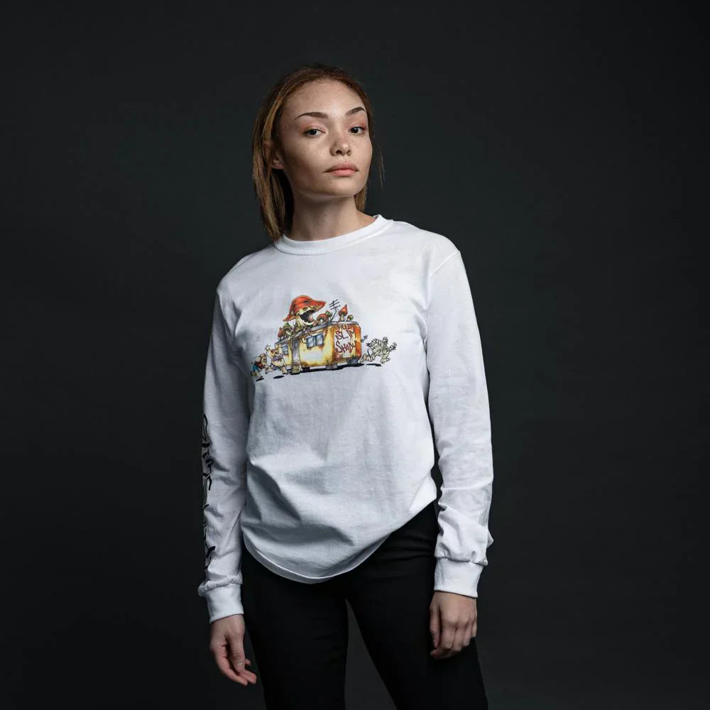 SSLP Illustrations White Long Sleeve Shirt