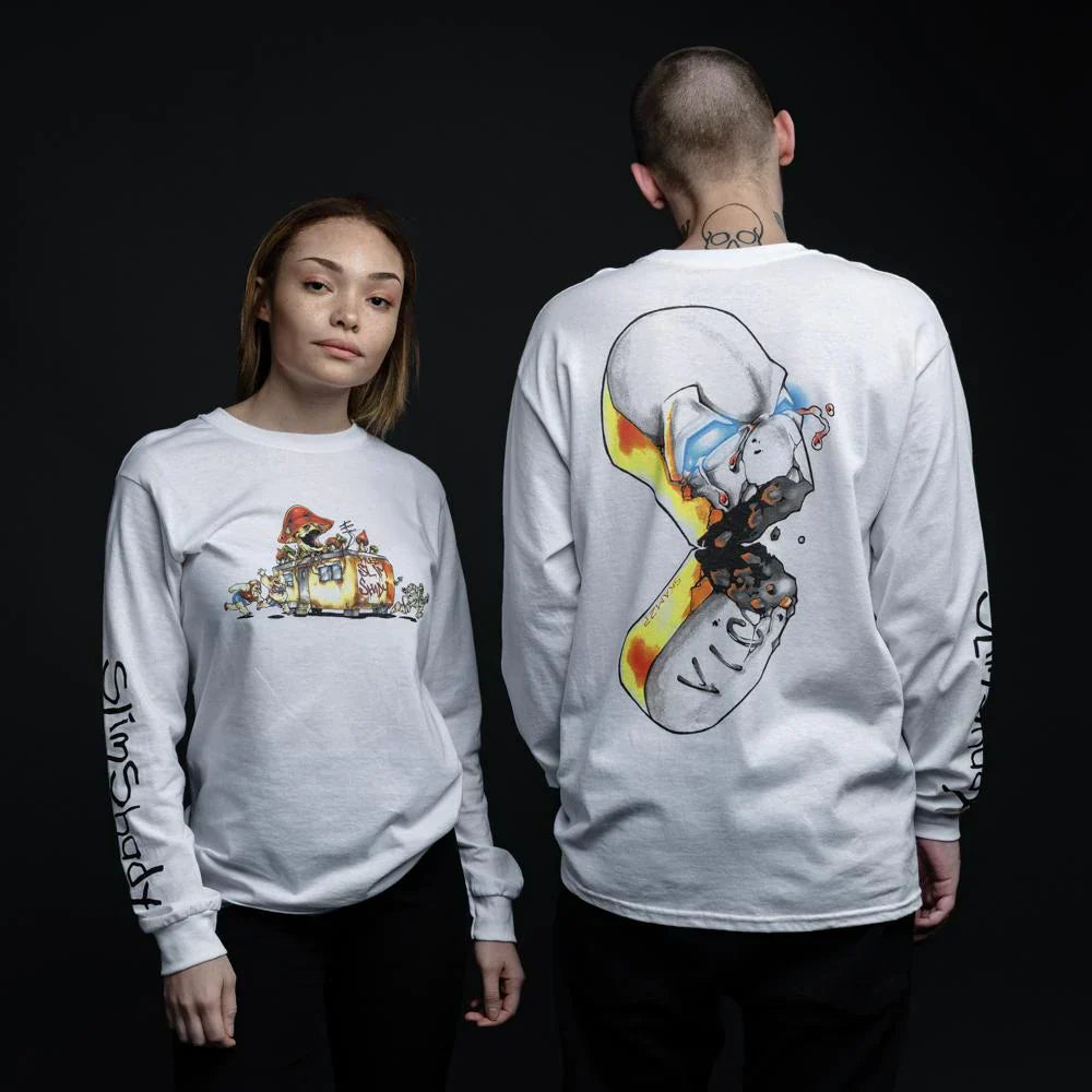 SSLP Illustrations White Long Sleeve Shirt