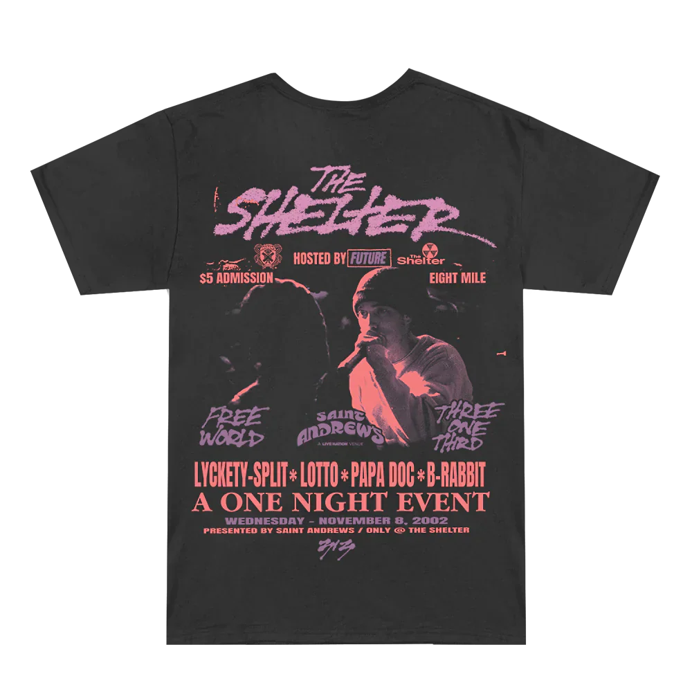 The Shelter Event Black T-Shirt Eminem Official Limited Merch
