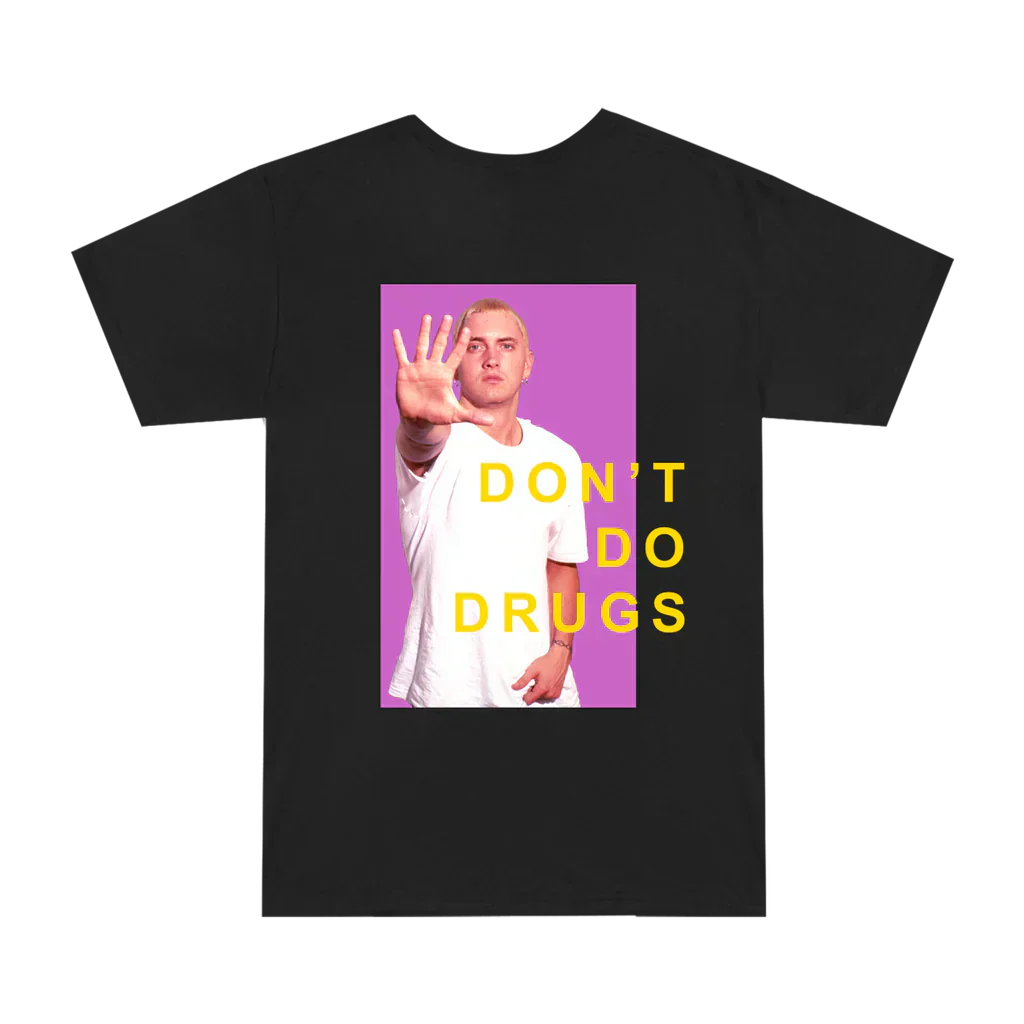 Eminem PSA Black T-Shirt – “Don’t Do Drugs” Eminem Official Limited Merch
