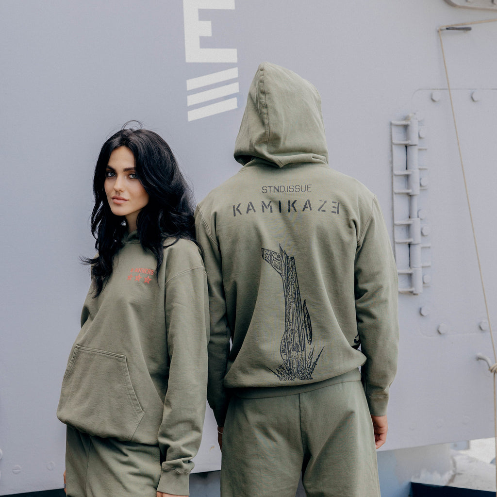 Kamikaze X Standard Issue Hoodie (Burnt Olive) Eminem Official Limited Merch