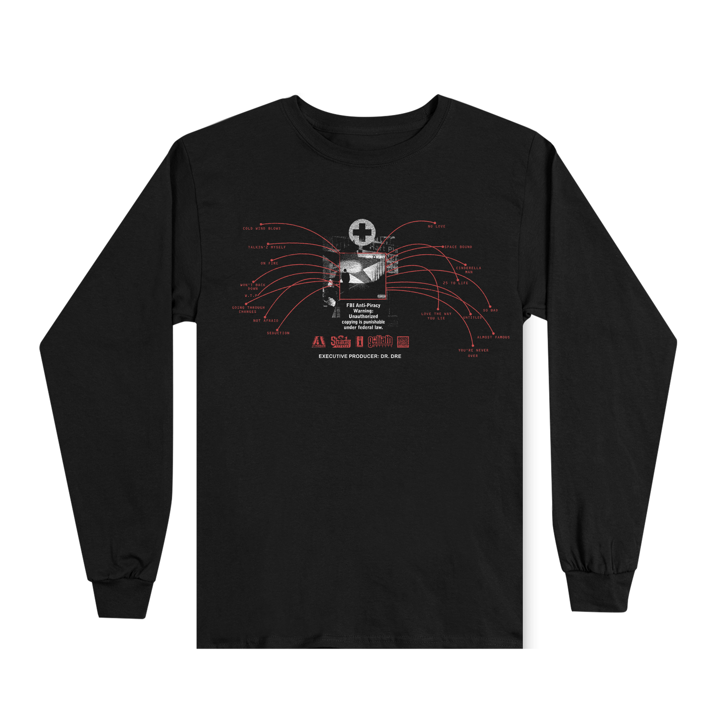 Recovery 15th Anniversary Tracklist Longsleeve Eminem Official Limited Merch