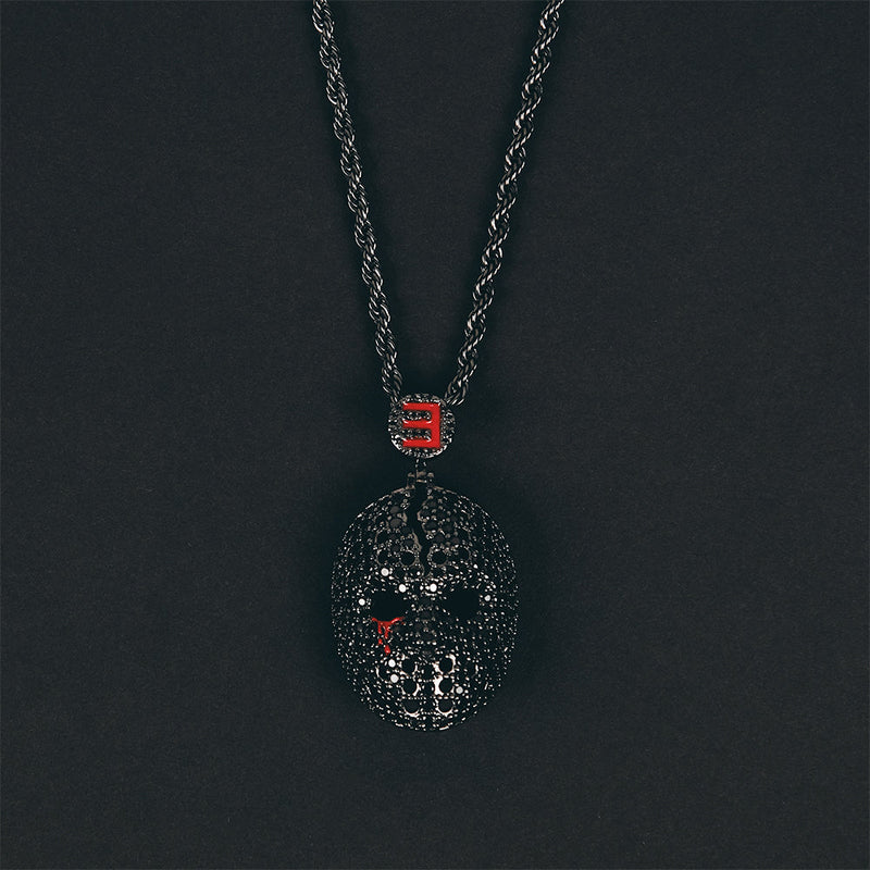 Hockey Mask Diamond Pendant & Chain (Gun Metal) Eminem Official Limited Merch