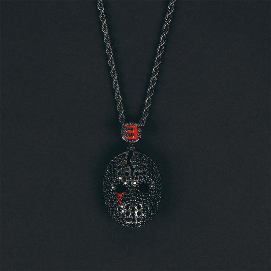 Hockey Mask Diamond Pendant & Chain (Gun Metal) Eminem Official Limited Merch