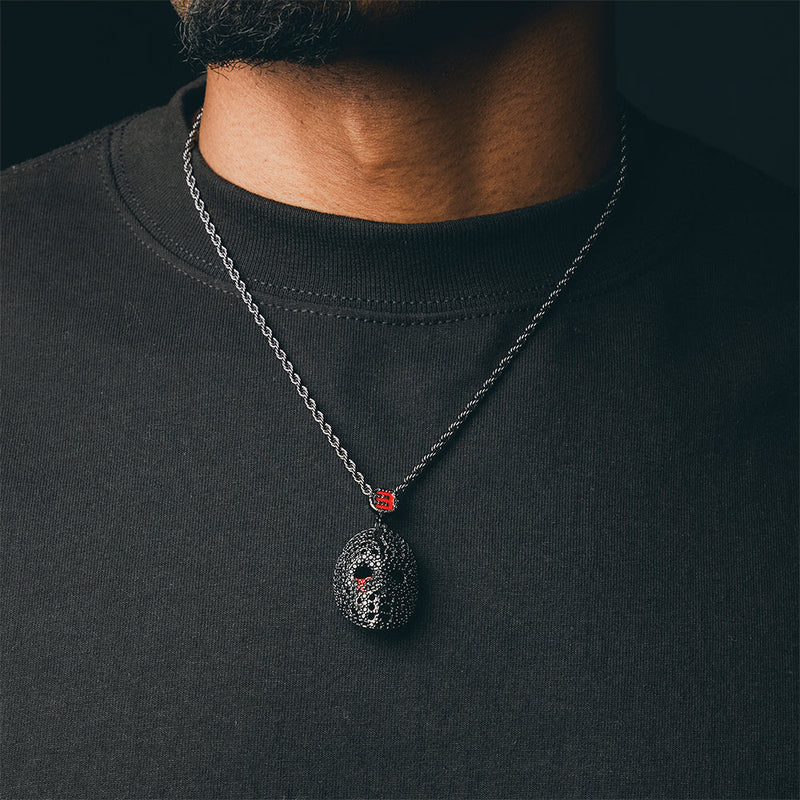 Hockey Mask Diamond Pendant & Chain (Gun Metal) Eminem Official Limited Merch