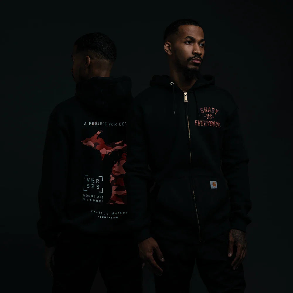 Marshall Mathers Foundation X Detroit Vs Everybody Zip Up Hoodie Eminem Official Limited Merch