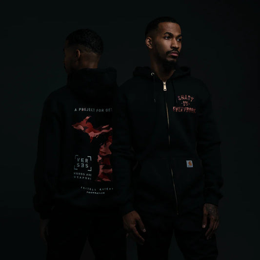 Marshall Mathers Foundation X Detroit Vs Everybody Zip Up Hoodie Eminem Official Limited Merch