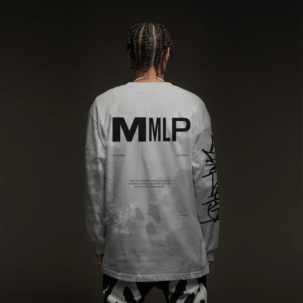 DRUG BALLAD LONGSLEEVE (GREY TIE DYE) Eminem Official Limited Merch
