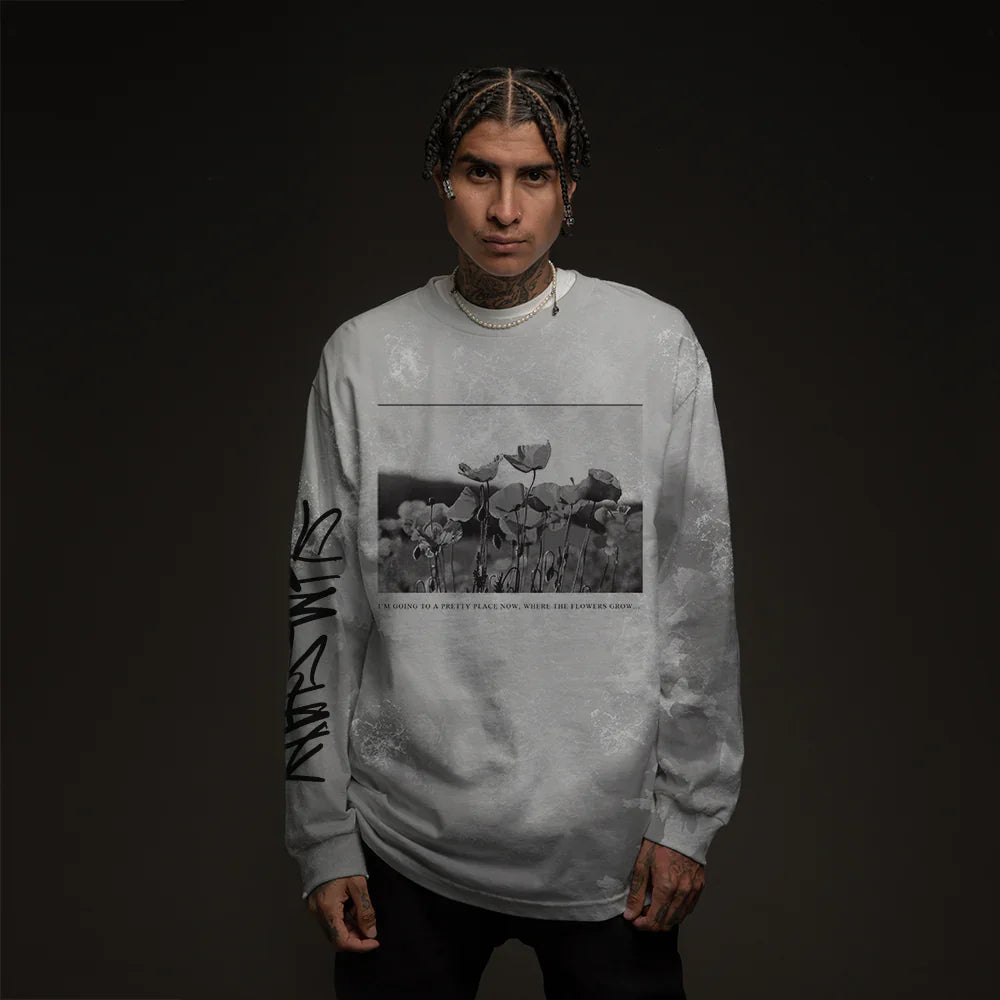 DRUG BALLAD LONGSLEEVE (GREY TIE DYE) Eminem Official Limited Merch