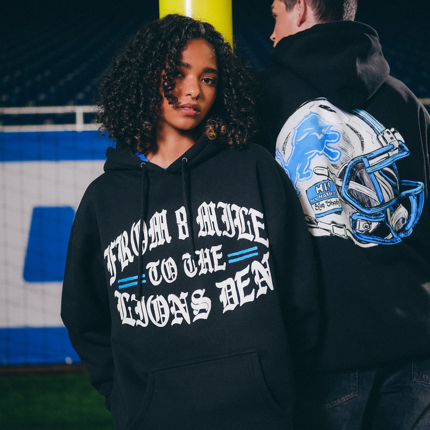 Eminem x Detroit Lions Helmet Hoodie Eminem Official Limited Merch
