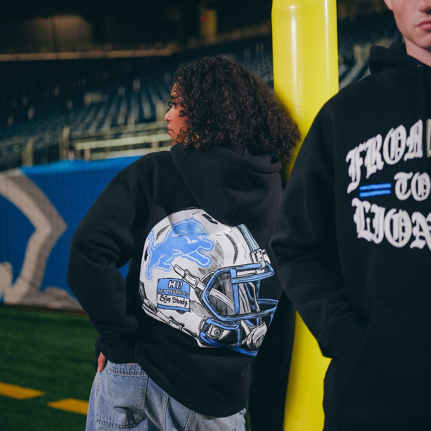Eminem x Detroit Lions Helmet Hoodie Eminem Official Limited Merch
