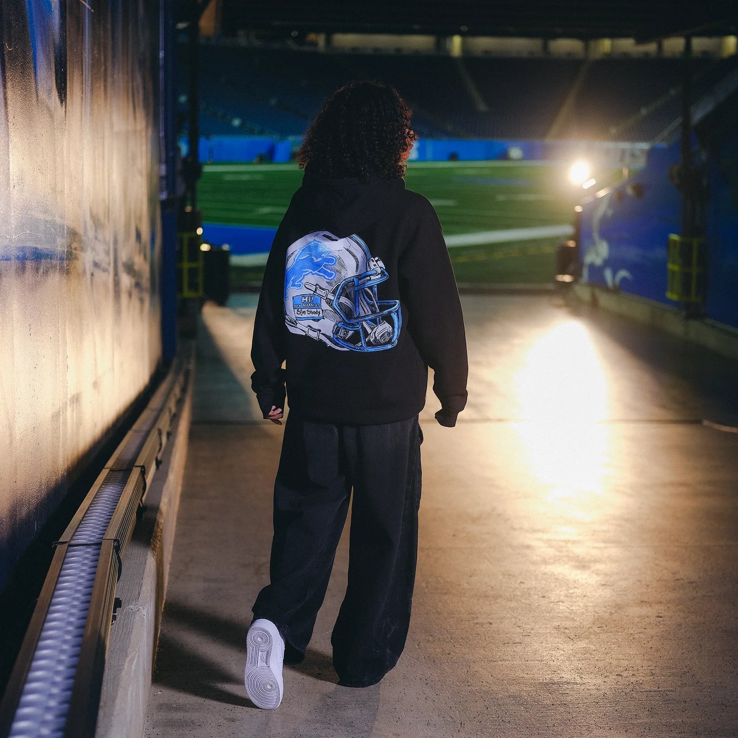 Eminem x Detroit Lions Helmet Hoodie Eminem Official Limited Merch