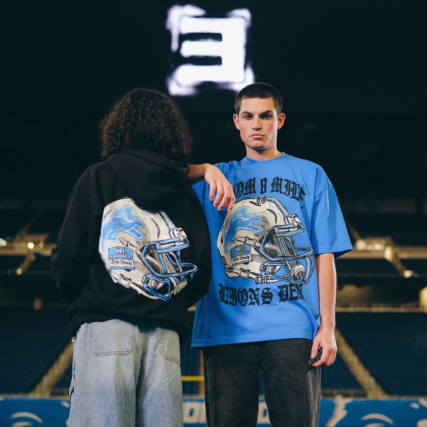 Eminem x Detroit Lions Helmet T-Shirt Eminem Official Limited Merch