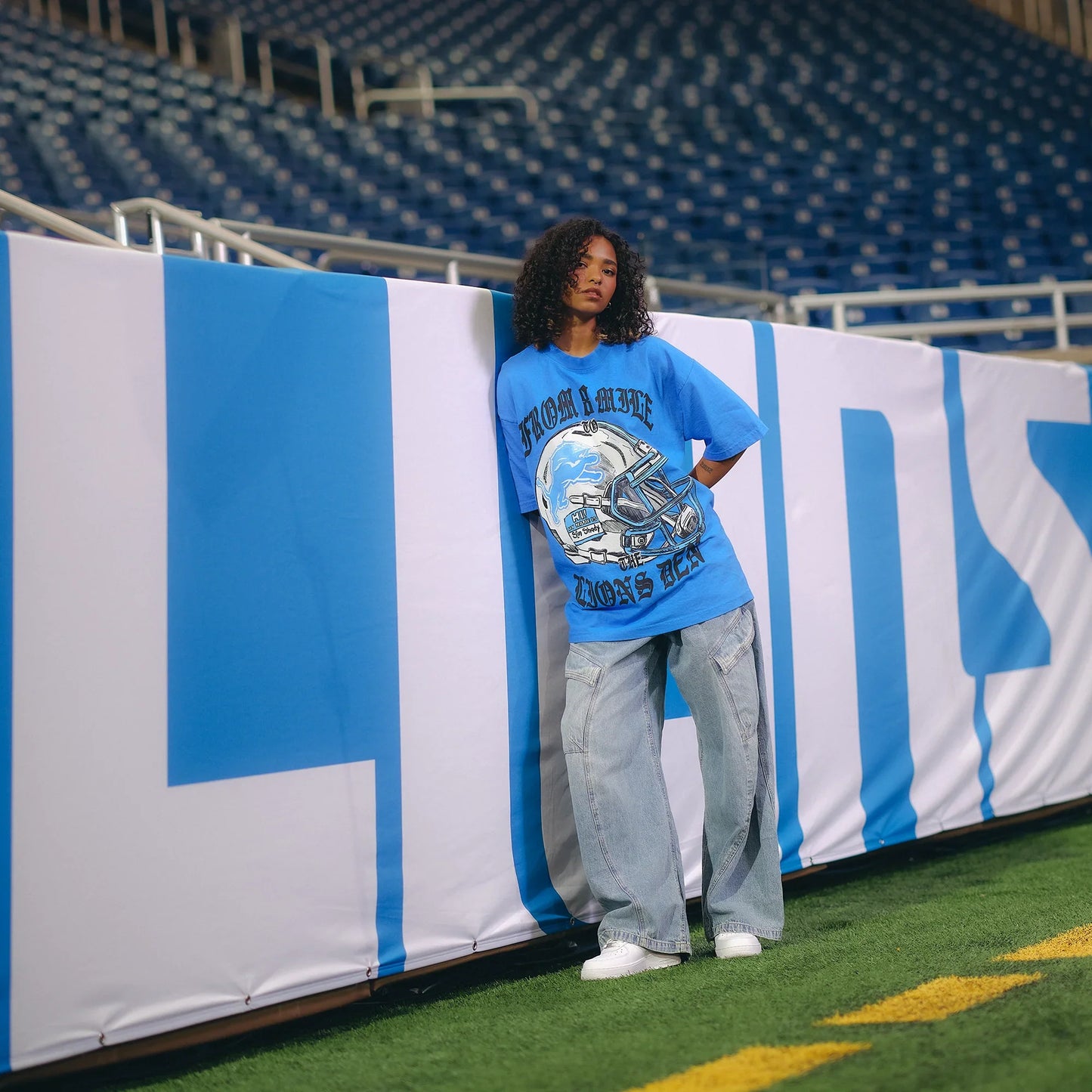 Eminem x Detroit Lions Helmet T-Shirt Eminem Official Limited Merch