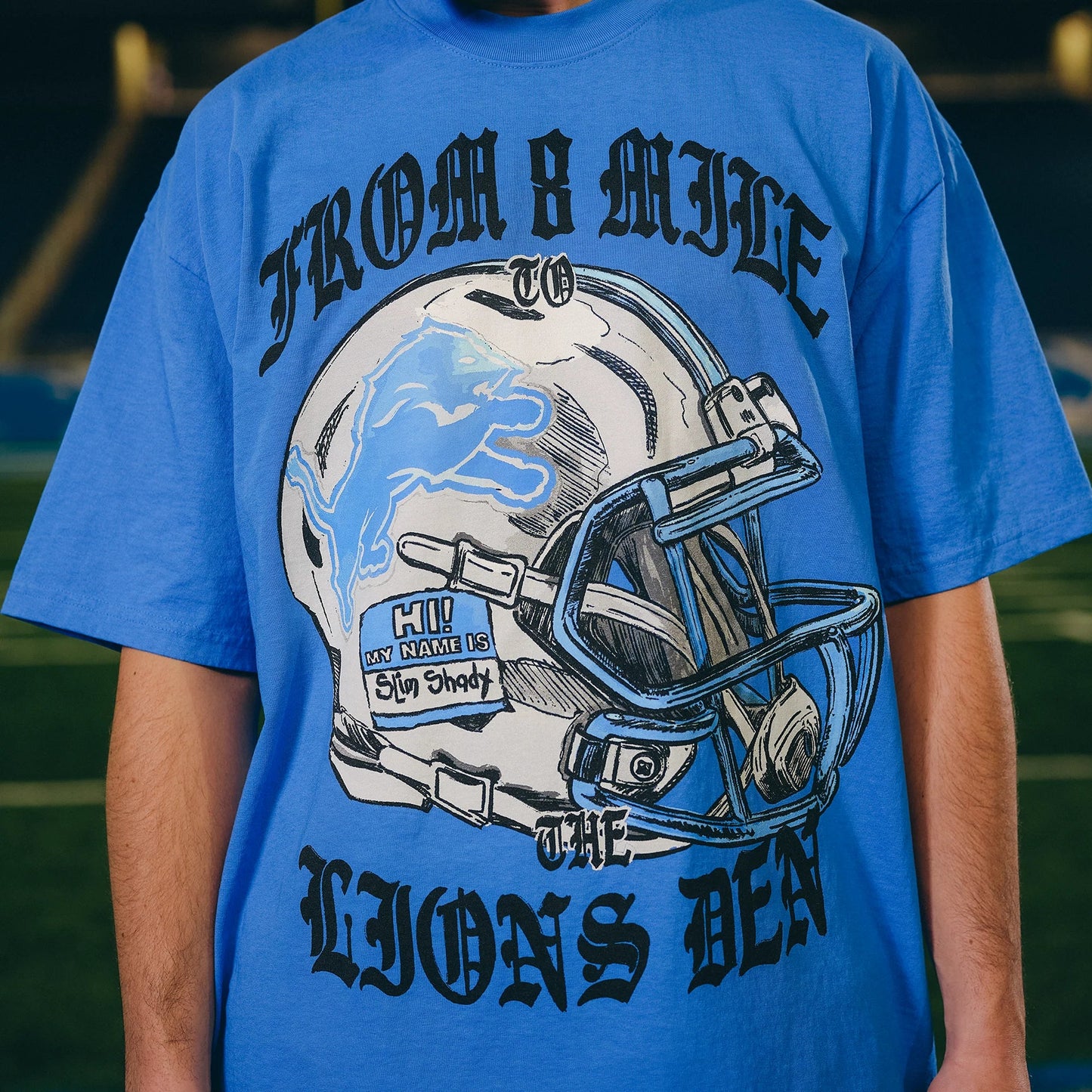 Eminem x Detroit Lions Helmet T-Shirt Eminem Official Limited Merch