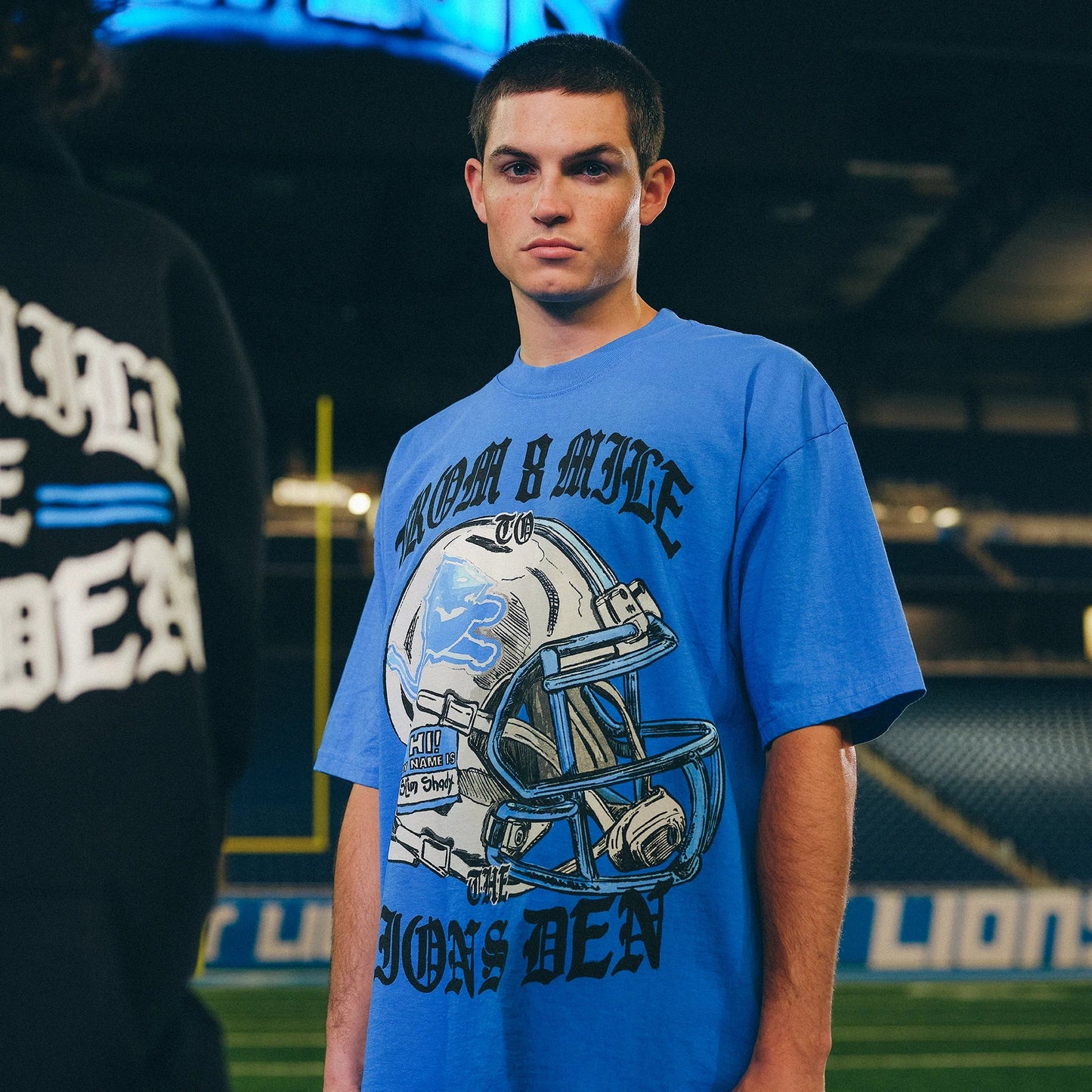 Eminem x Detroit Lions Helmet T-Shirt Eminem Official Limited Merch