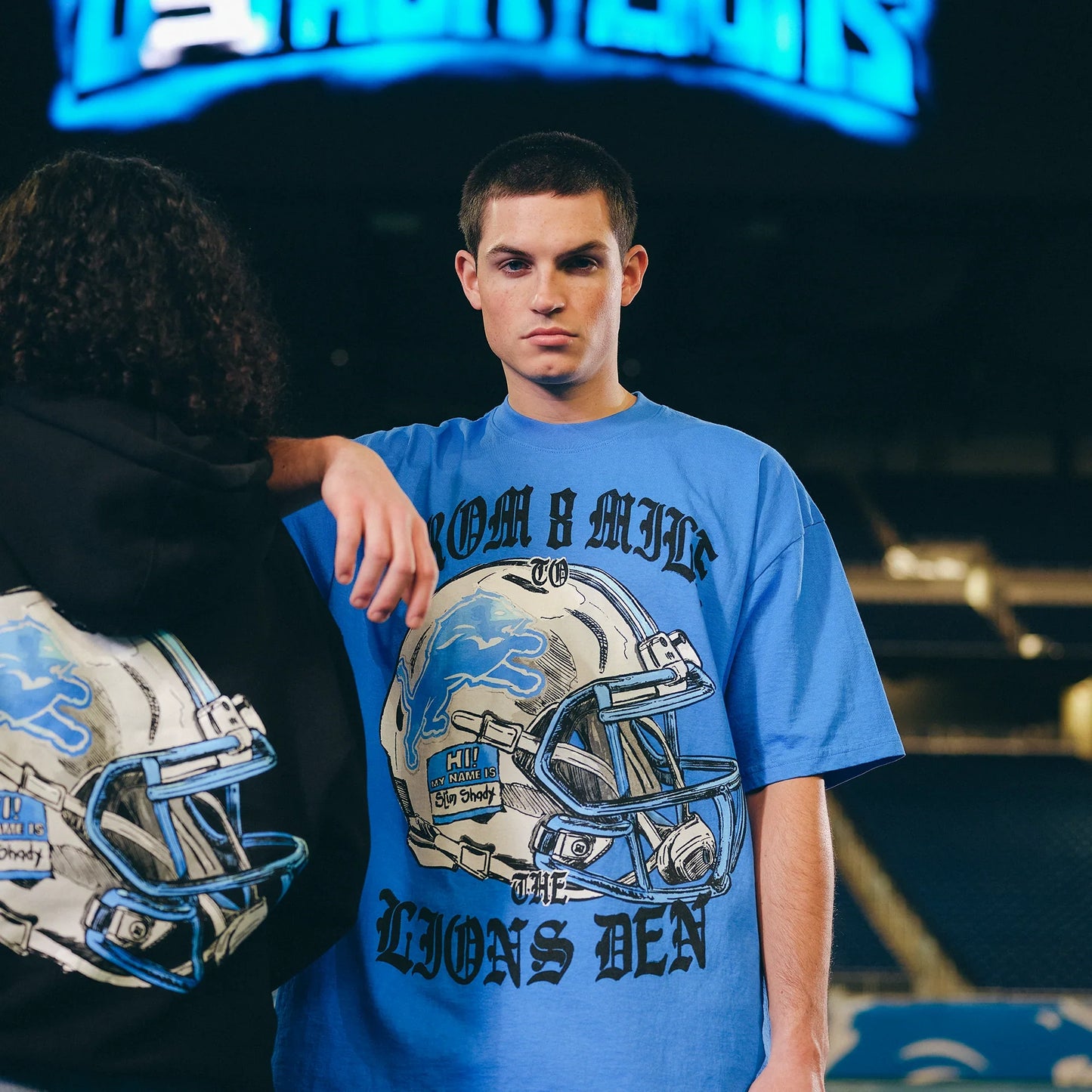 Eminem x Detroit Lions Helmet T-Shirt Eminem Official Limited Merch