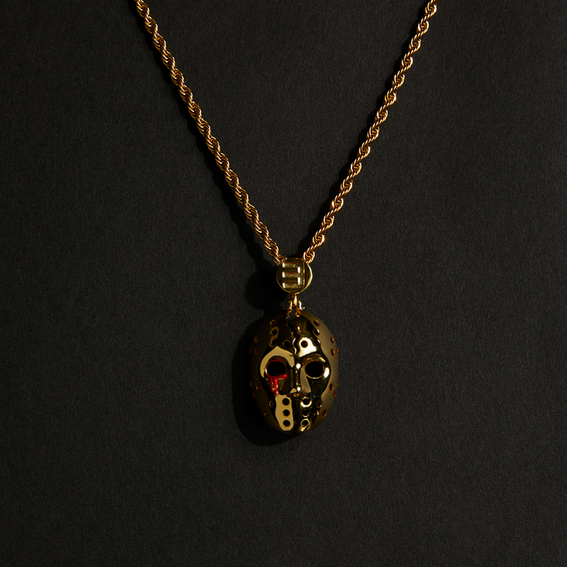 Hockey Mask Pendant & Chain (Gold) Eminem Official Limited Merch