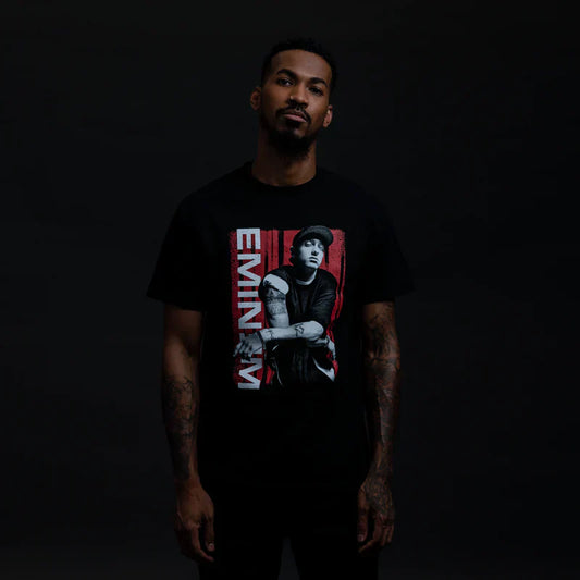 Eminem Graphic Lean Red & White Print Black T-Shirt