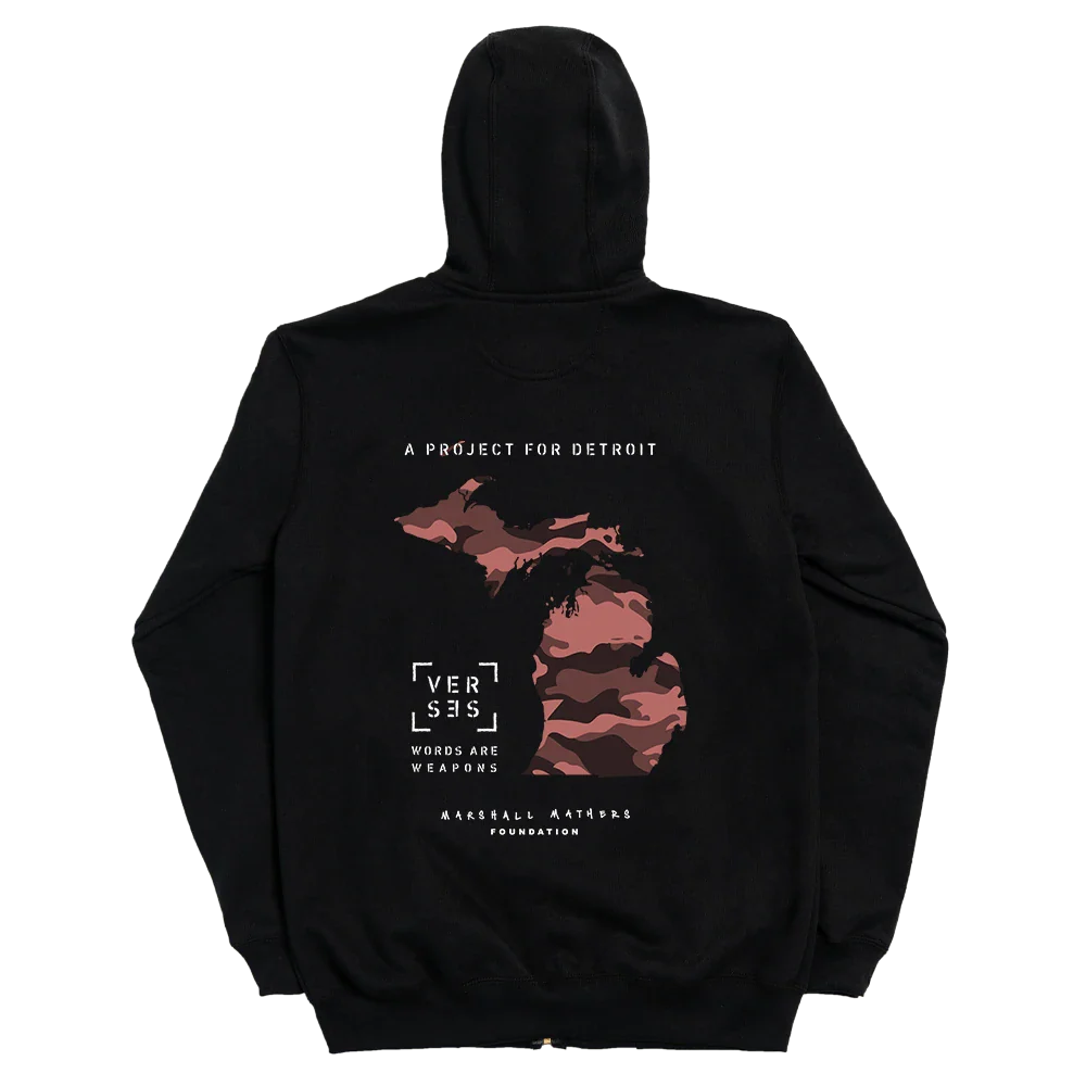Marshall Mathers Foundation X Detroit Vs Everybody Zip Up Hoodie Eminem Official Limited Merch