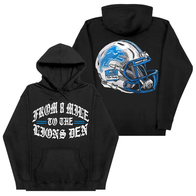 Eminem x Detroit Lions Helmet Hoodie Eminem Official Limited Merch