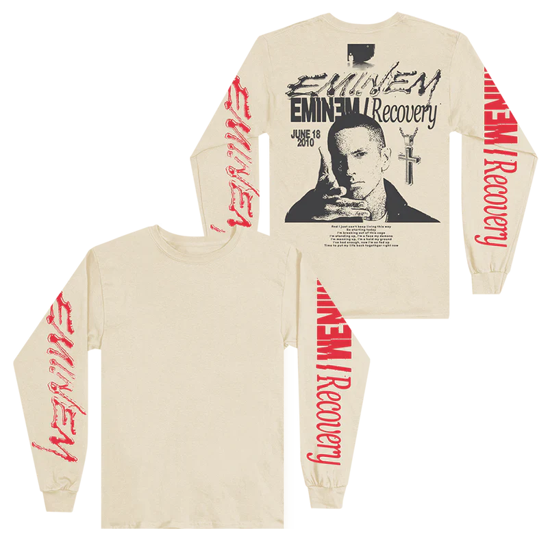 Recovery Longsleeve (Cream) Eminem Official Limited Merch