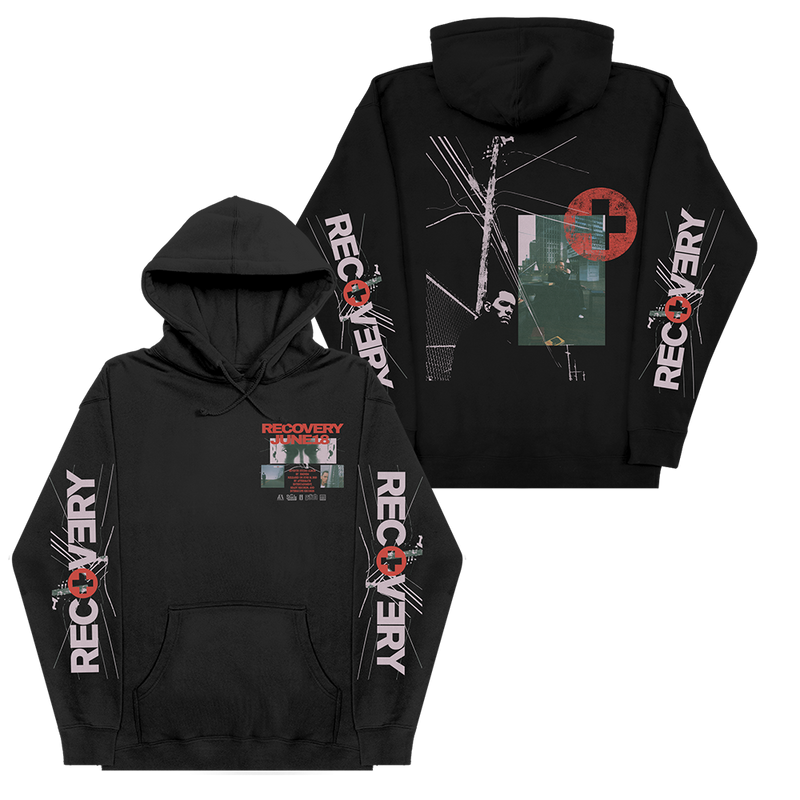 Recovery 15th Anniversary Collage Hoodie Eminem Official Limited Merch
