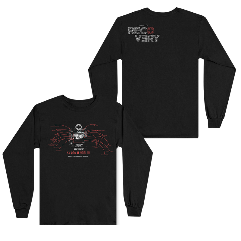 Recovery 15th Anniversary Tracklist Longsleeve Eminem Official Limited Merch