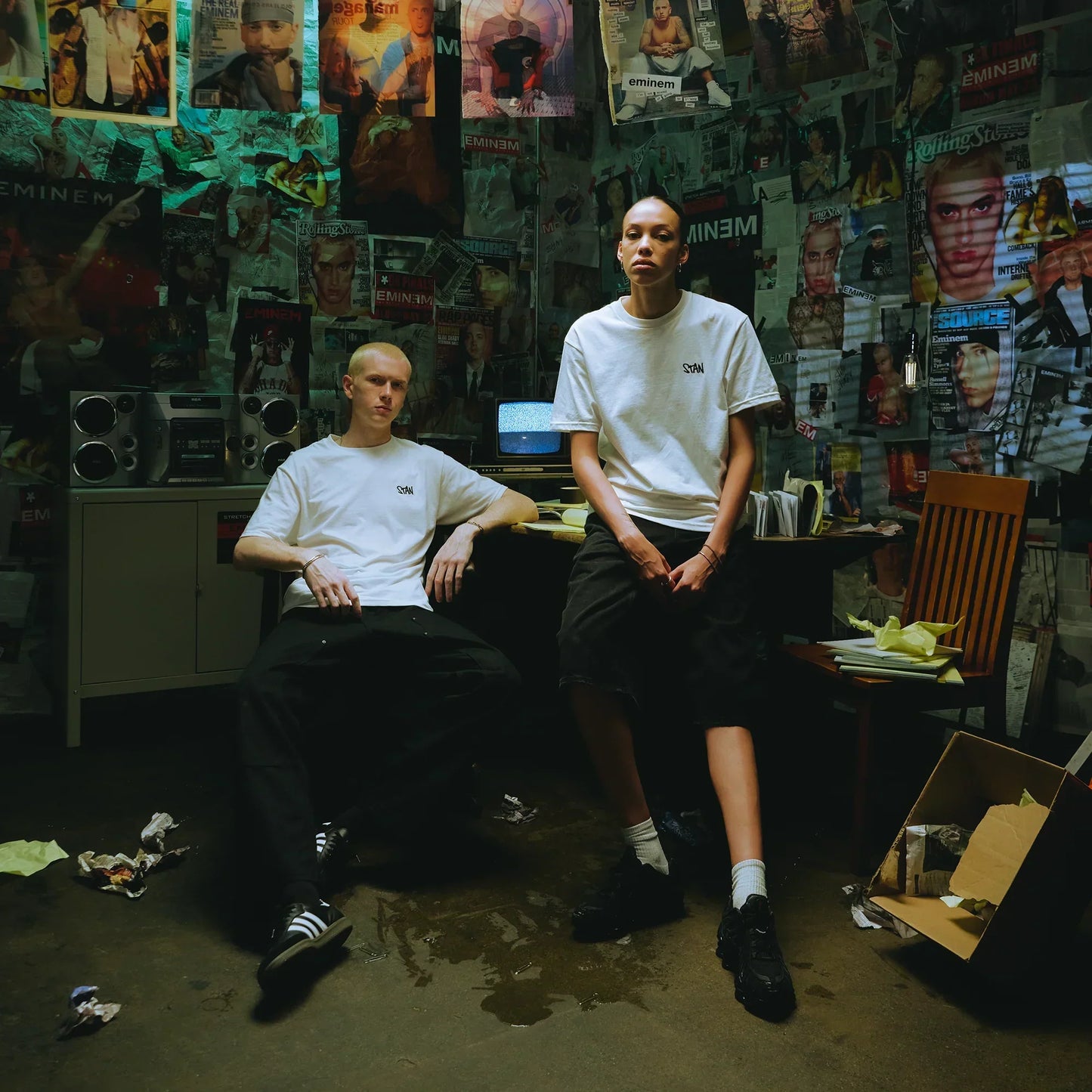 Stan Embroidered White T-Shirt Eminem Official Limited Merch