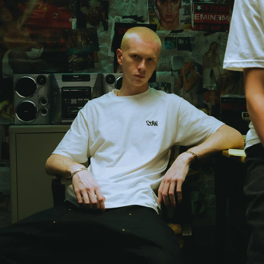 Stan Embroidered White T-Shirt Eminem Official Limited Merch