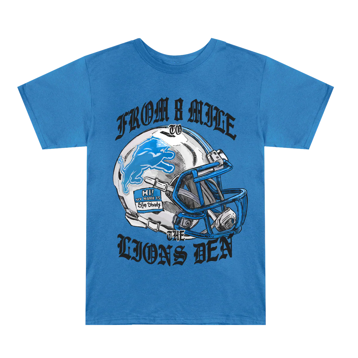 Eminem x Detroit Lions Helmet T-Shirt Eminem Official Limited Merch