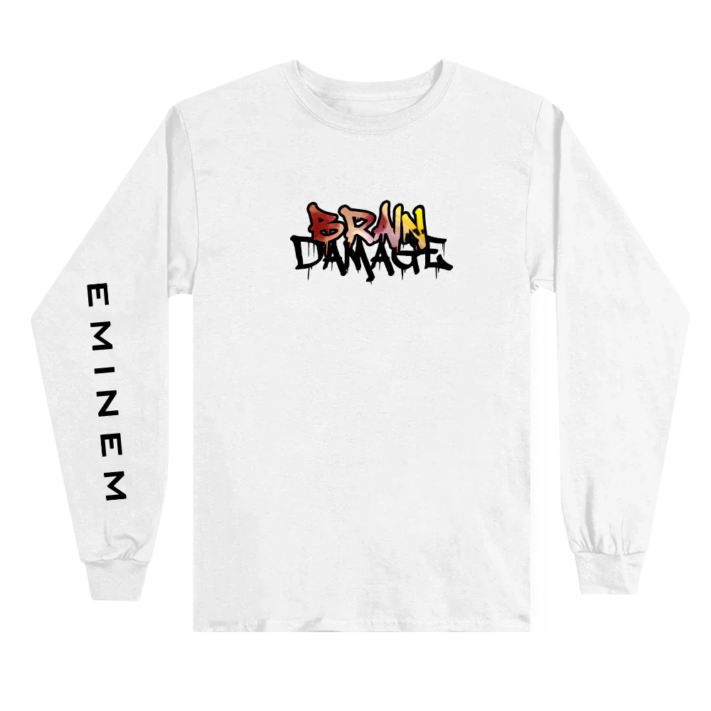 BRAIN DAMAGE White Long Sleeve Shirt