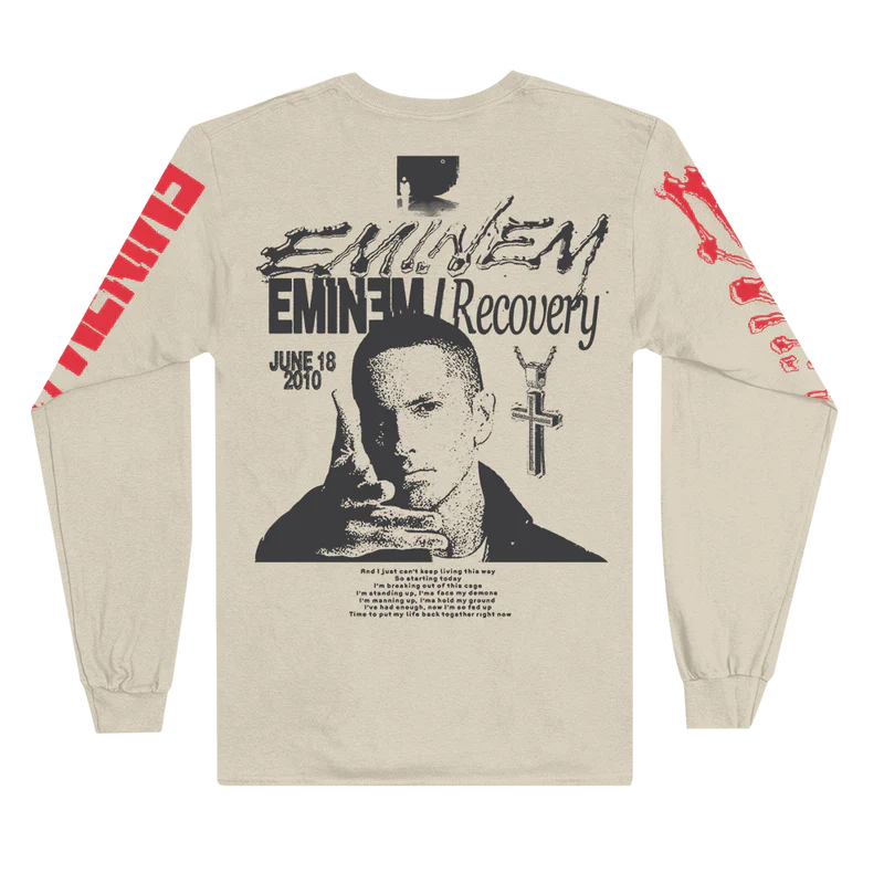 Recovery Longsleeve (Cream) Eminem Official Limited Merch